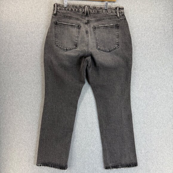 Good American Jeans Denim Straight Twist Slit Gray Black Womens Size 12 / 31 - Picture 7 of 14